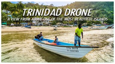 Drone over Trinidad - Beautiful Caribbean island paradise.